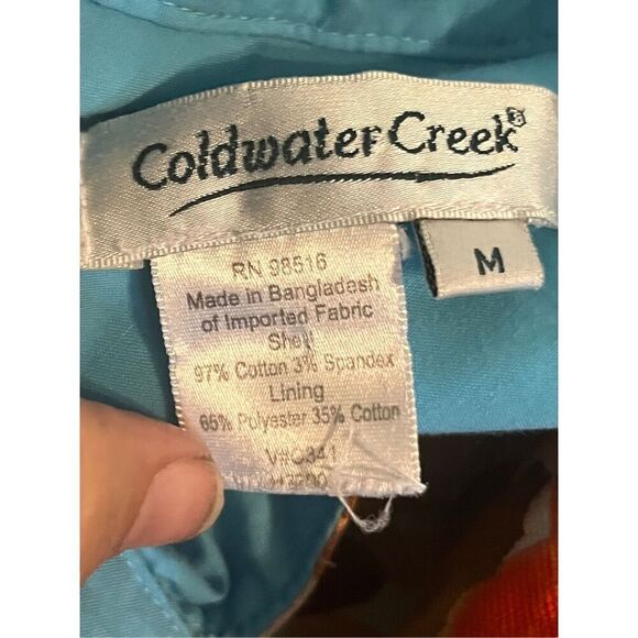 Coldwater Creek Jacket Buttons Leafy Floral Print Size Medium - Picture 10 of 11